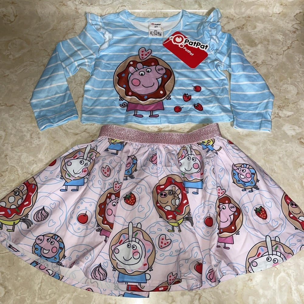 Peppa Pig by PatPat Long‎ Sleeve Shirt and Skirt 2Y